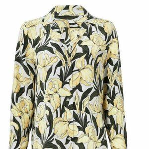 Equipment Yellow Floral Button-Down Silk Shirt